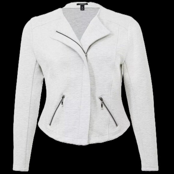 EUC: Torrid Sze 3 Studio Double Knit Moto. Ligtht Grey Jacket - Picture 6 of 6